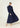 Indah Navy High-Neck Midi Dress