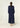 Indah Navy High-Neck Midi Dress